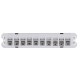 Bandeau équipé de 8 connecteur keystone RJ45 grade 3TV Cat.6A blindés